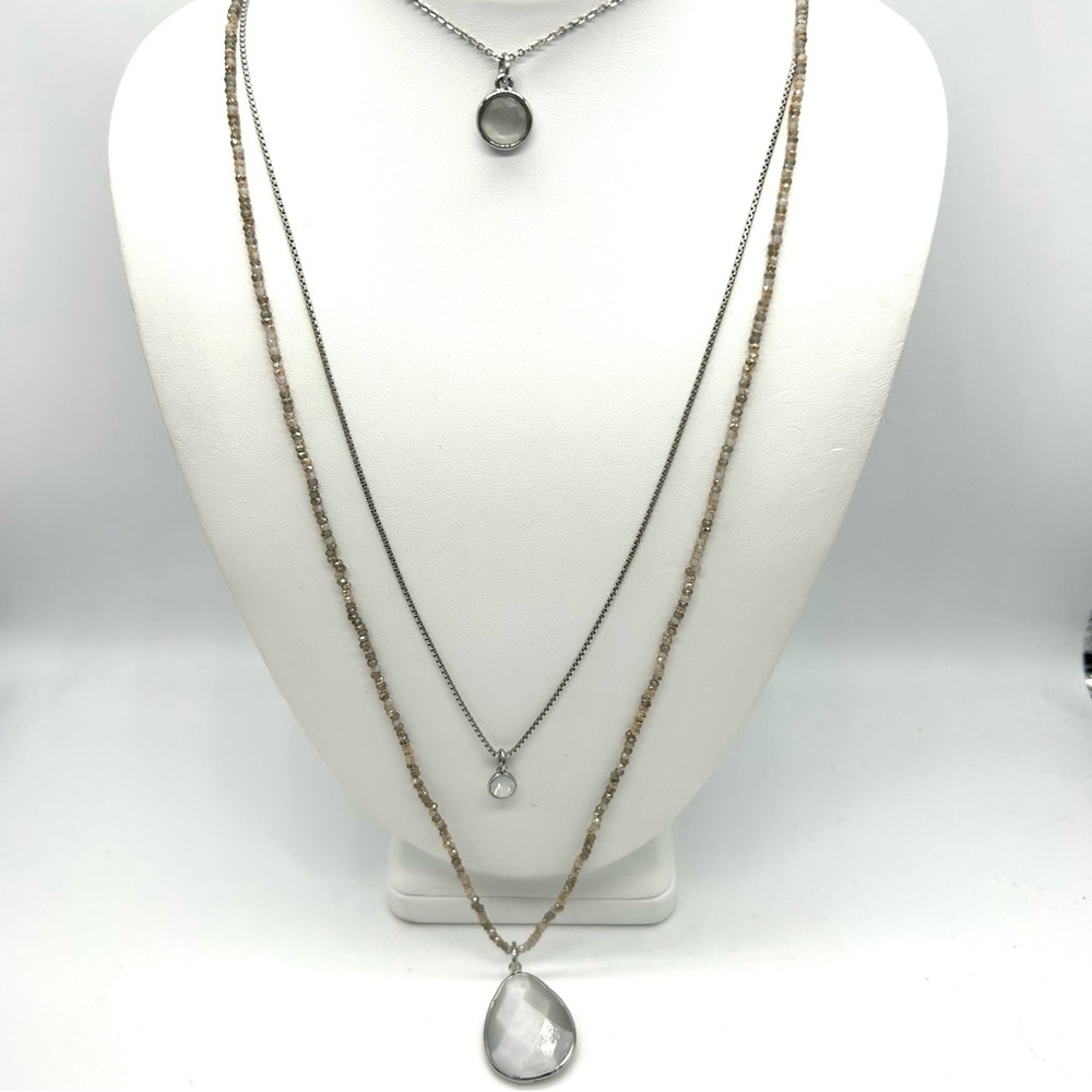 LOFT 3-Strand Long Beaded Necklace